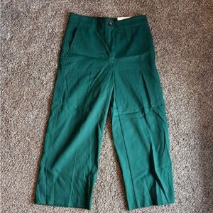 Ann Taylor Emerald High Rise Wide-Leg Crop Trousers
